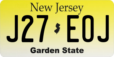 NJ license plate J27EOJ