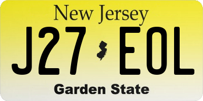 NJ license plate J27EOL
