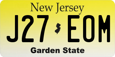 NJ license plate J27EOM