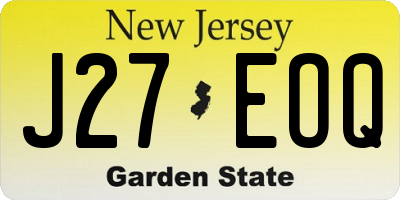NJ license plate J27EOQ
