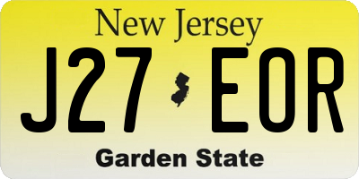 NJ license plate J27EOR