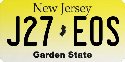 NJ license plate J27EOS