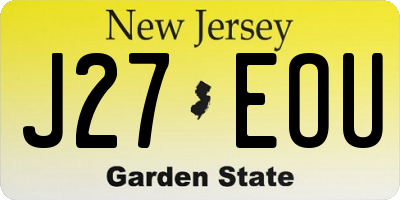 NJ license plate J27EOU