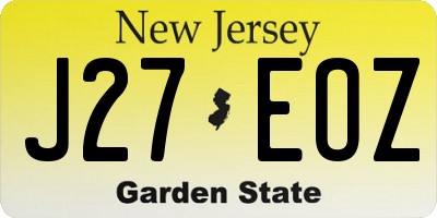 NJ license plate J27EOZ