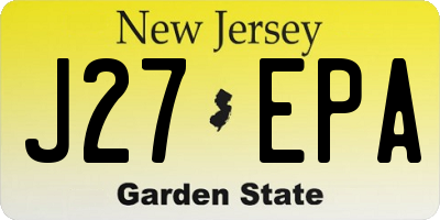 NJ license plate J27EPA