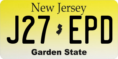 NJ license plate J27EPD