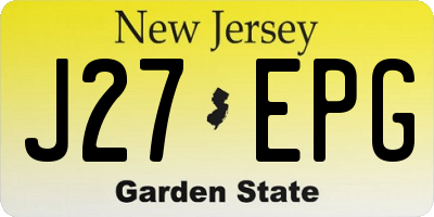 NJ license plate J27EPG