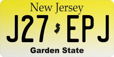 NJ license plate J27EPJ