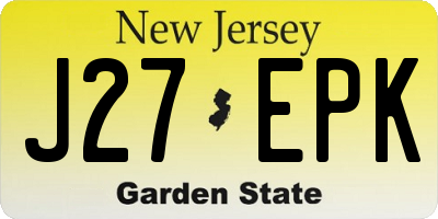 NJ license plate J27EPK
