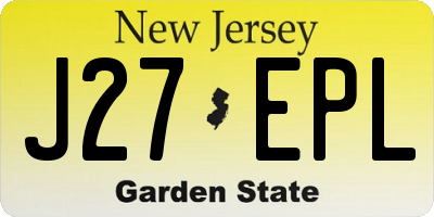NJ license plate J27EPL