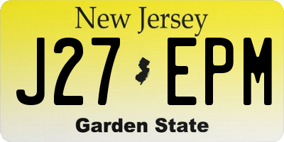 NJ license plate J27EPM