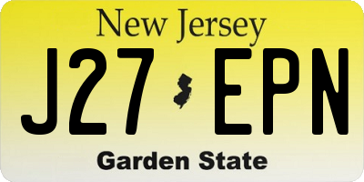 NJ license plate J27EPN