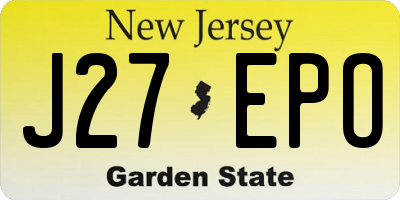 NJ license plate J27EPO