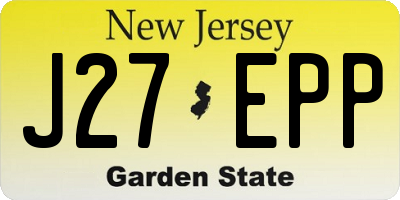 NJ license plate J27EPP