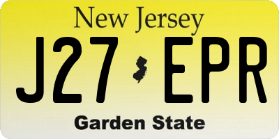 NJ license plate J27EPR