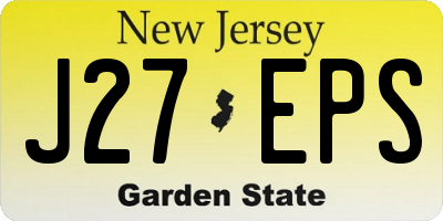 NJ license plate J27EPS
