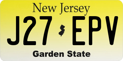 NJ license plate J27EPV