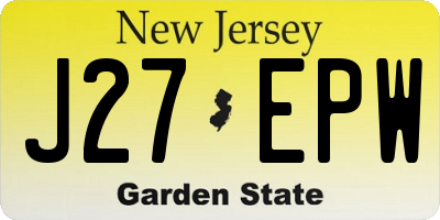 NJ license plate J27EPW