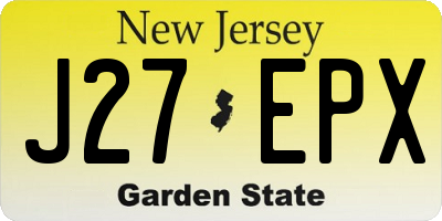 NJ license plate J27EPX