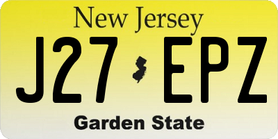 NJ license plate J27EPZ
