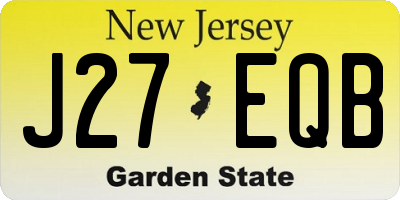 NJ license plate J27EQB