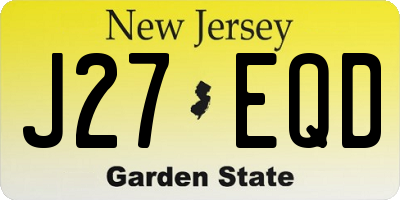 NJ license plate J27EQD