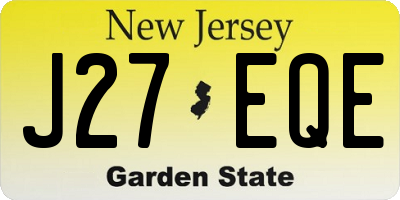 NJ license plate J27EQE