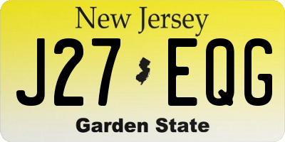 NJ license plate J27EQG