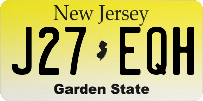 NJ license plate J27EQH