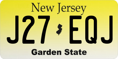 NJ license plate J27EQJ