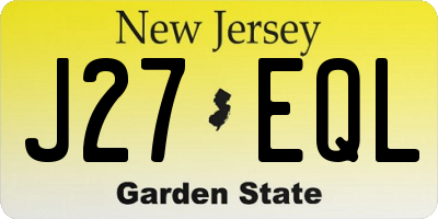 NJ license plate J27EQL