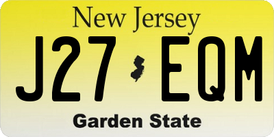 NJ license plate J27EQM