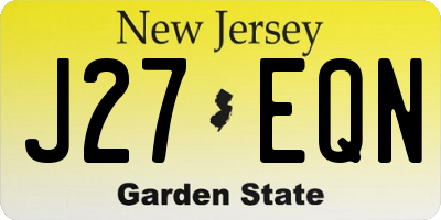 NJ license plate J27EQN