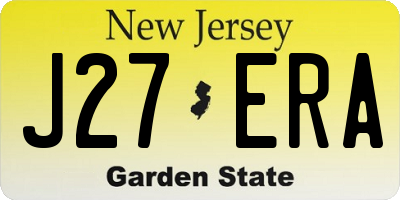 NJ license plate J27ERA