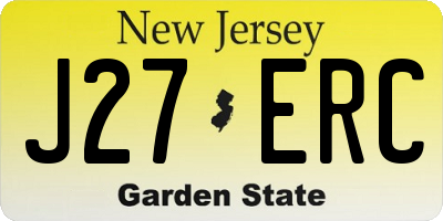 NJ license plate J27ERC