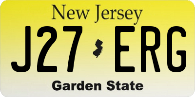 NJ license plate J27ERG
