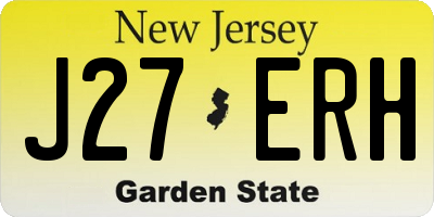 NJ license plate J27ERH