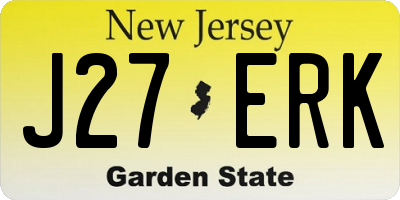NJ license plate J27ERK