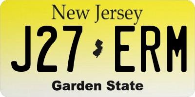 NJ license plate J27ERM