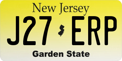 NJ license plate J27ERP