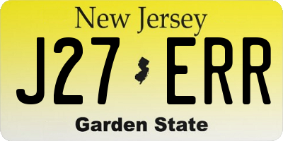 NJ license plate J27ERR