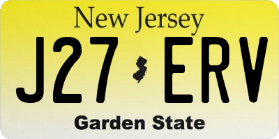 NJ license plate J27ERV