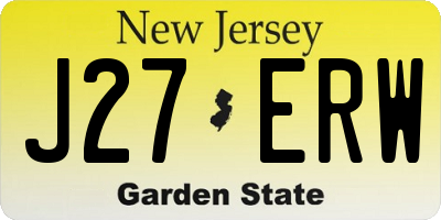 NJ license plate J27ERW