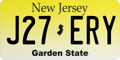NJ license plate J27ERY