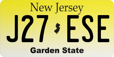 NJ license plate J27ESE
