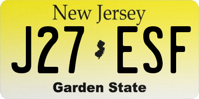 NJ license plate J27ESF