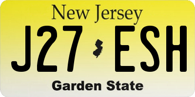 NJ license plate J27ESH