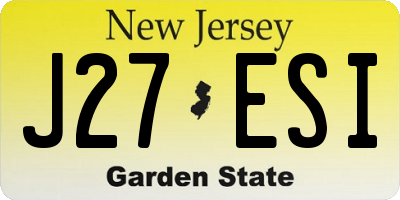 NJ license plate J27ESI