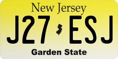 NJ license plate J27ESJ