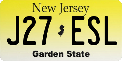 NJ license plate J27ESL